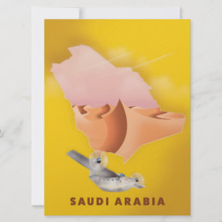 Saudi Arabia illustrated travel poster. Invitation