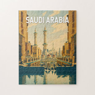Saudi Arabia Illustration Travel Art Vintage Jigsaw Puzzle