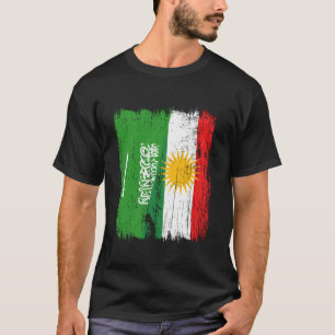 Saudi Arabia Kurdistan Half Flag Saudi Arabian Kur T-Shirt