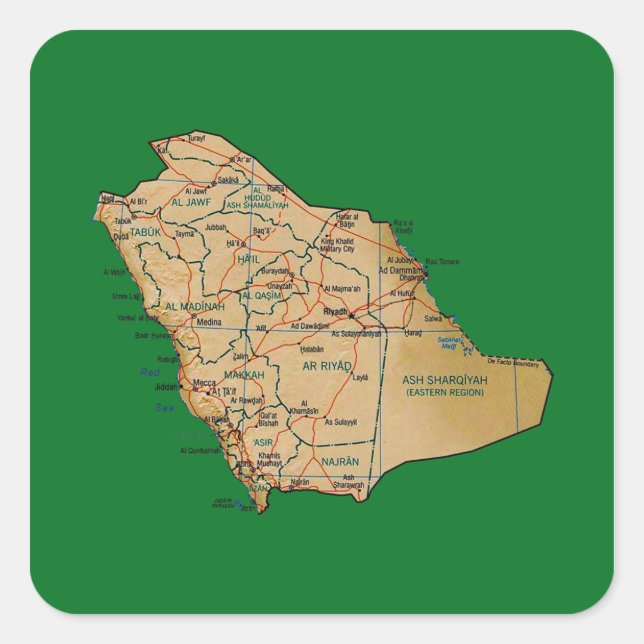 Saudi Arabia Map Sticker (Front)