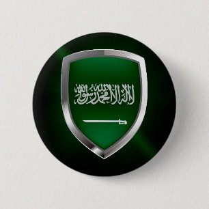 Saudi Arabia Metallic Emblem 6 Cm Round Badge