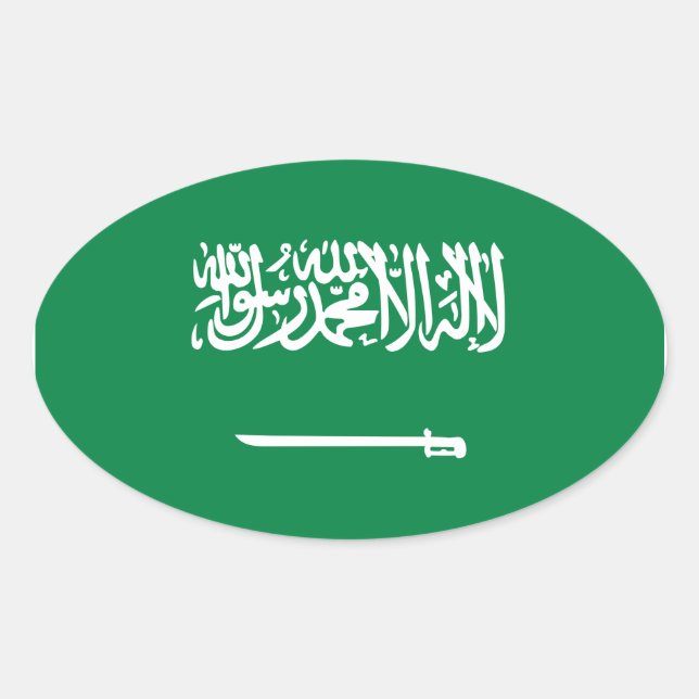 Saudi Arabia National Flag Oval Sticker (Front)