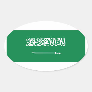 Saudi Arabia National Flag Oval Sticker
