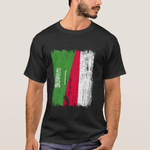 Saudi Arabia Poland Half Flag Saudi Polish Ancestr T-Shirt