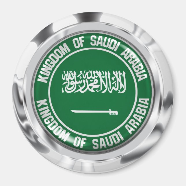 Saudi Arabia Round Emblem Magnet (Front)