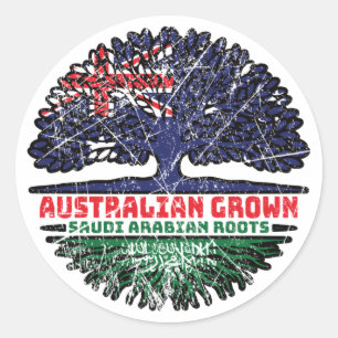 Saudi Arabia Saudi Arabian Australian Australia Classic Round Sticker