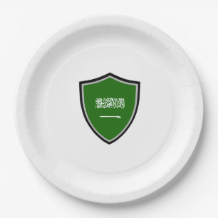 Saudi Arabia shield flag paper plate