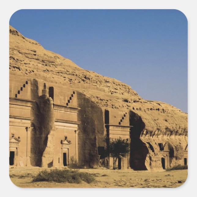 Saudi Arabia, site of Madain Saleh, ancient 2 Square Sticker (Front)