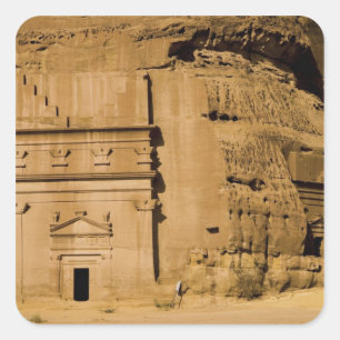 Saudi Arabia, site of Madain Saleh, ancient 3 Square Sticker