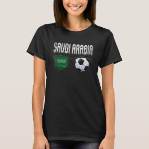 Saudi Arabia Soccer Saudis Flag Glasses Football T-Shirt