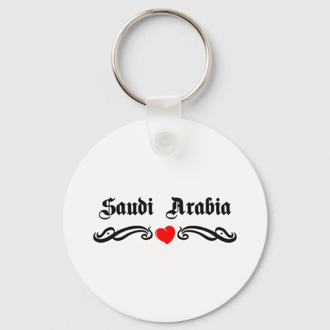 Saudi Arabia Tattoo Style Key Ring (Front)