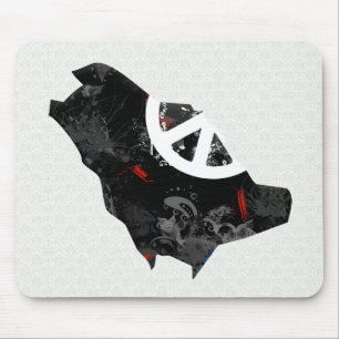 Saudi Arabia Trendy Peace Sign with Saudi map Mouse Mat