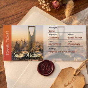 Saudi Arabia Trip Surprise Boarding Pass Invitation