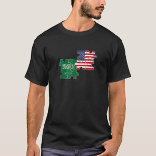 Saudi Arabia USA Saudi Arabian American Flag T-Shirt