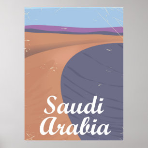 Saudi Arabia vintage travel poster