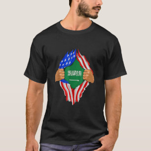 Saudi Arabian Blood Inside Me Saudi Arabia Flag T-Shirt