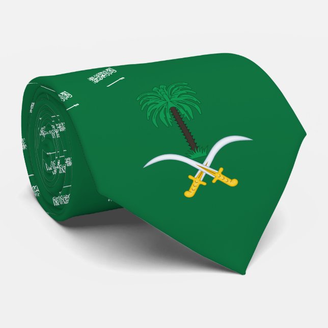 Saudi Arabian Flag & Emblem, Flag of Saudi Arabia Tie (Rolled)