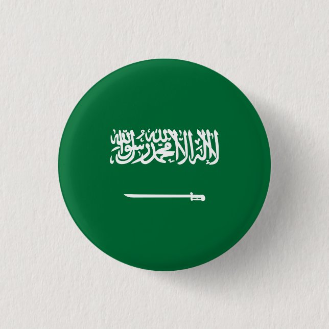Saudi Arabian Flag, Flag of Saudi Arabia 3 Cm Round Badge (Front)