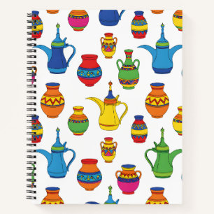 Saudi Arabian Pottery & Dallah Pattern Notebook
