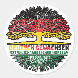 Saudi-Arabien Saudi-Arabinisch Deutsch Deutschland Classic Round Sticker
