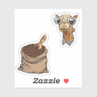saudi culture camel and coffee stickers 