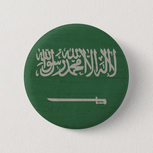 Saudi flag 6 cm round badge (Front)