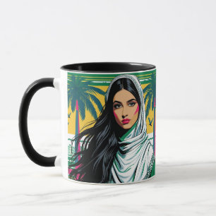 "Saudi Pop Queen – Bold Heritage Art for National  Mug