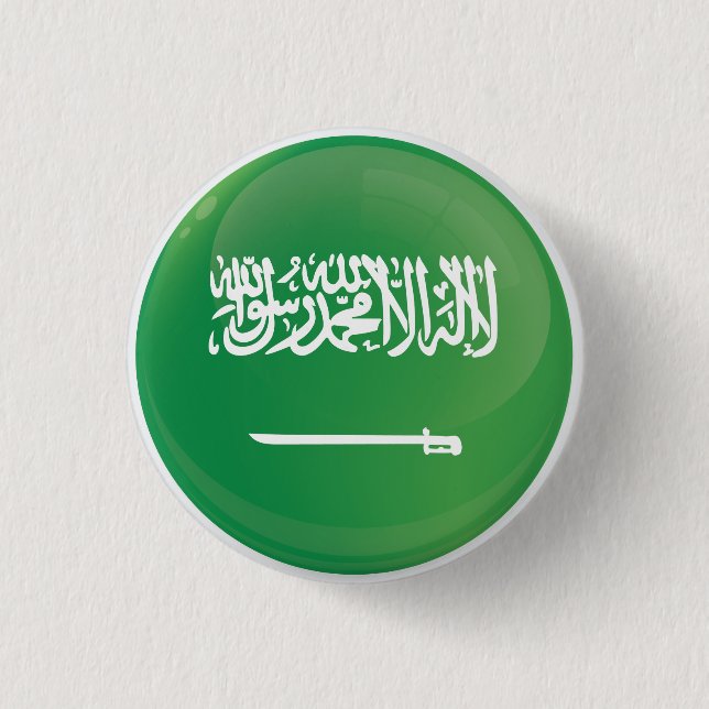 Saudi  Round Icon Flag 3 Cm Round Badge (Front)