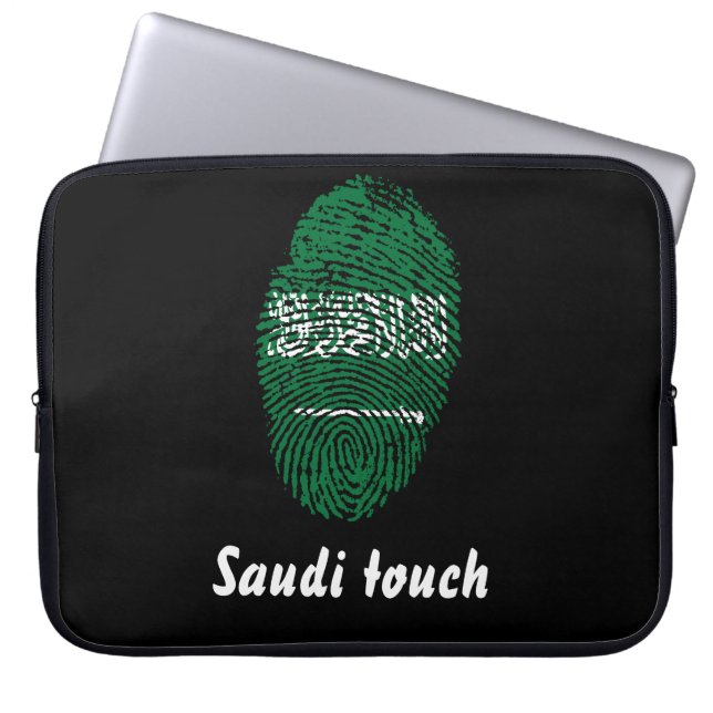 Saudi touch fingerprint flag laptop sleeve (Front)