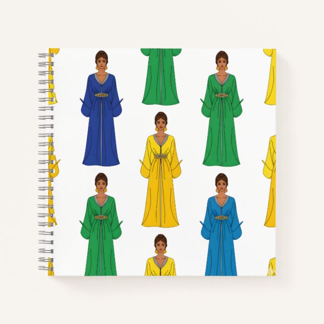 Saudi Women in Colourful dress Notebook (Front)