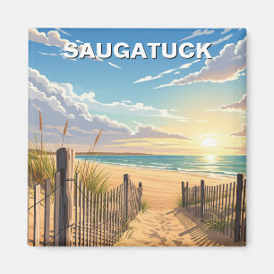 Saugatuck Beach Michigan Travel Magnet