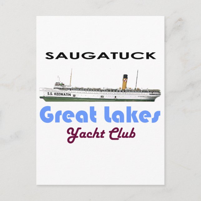 Saugatuck Douglas Michigan Yacht Club Great Lakes Postcard (Front)