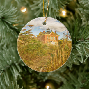 Saugerties Lighthouse Ceramic Tree Decoration