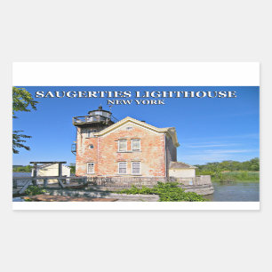 Saugerties Lighthouse, Hudson River New York Rectangular Sticker