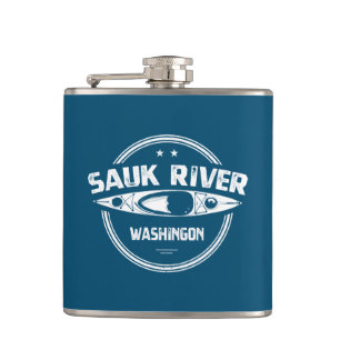 Sauk River Washington Kayaking Hip Flask