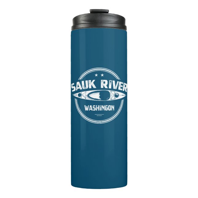 Sauk River Washington Kayaking Thermal Tumbler (Front)