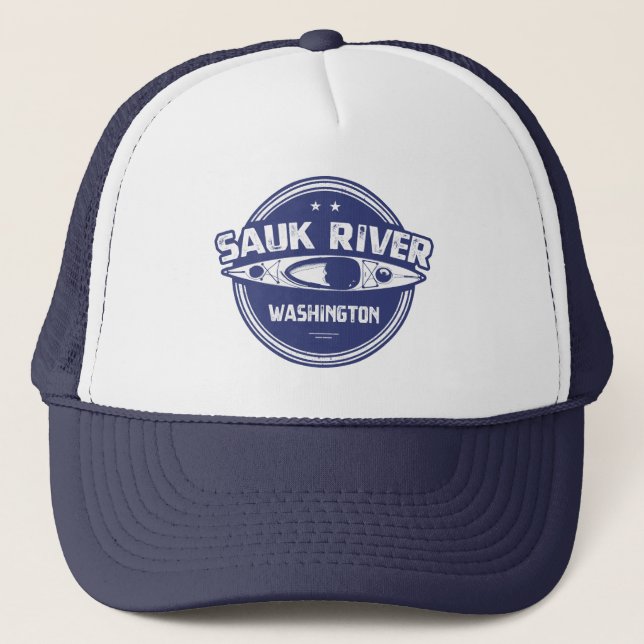Sauk River Washington Kayaking Trucker Hat (Front)