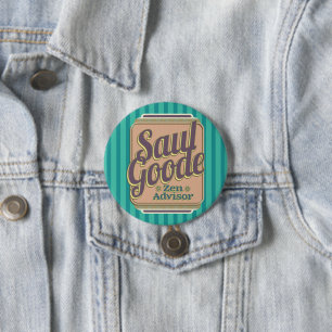 Saul Goode Zen Advisor Aqua Stripes BG 7.5 Cm Round Badge