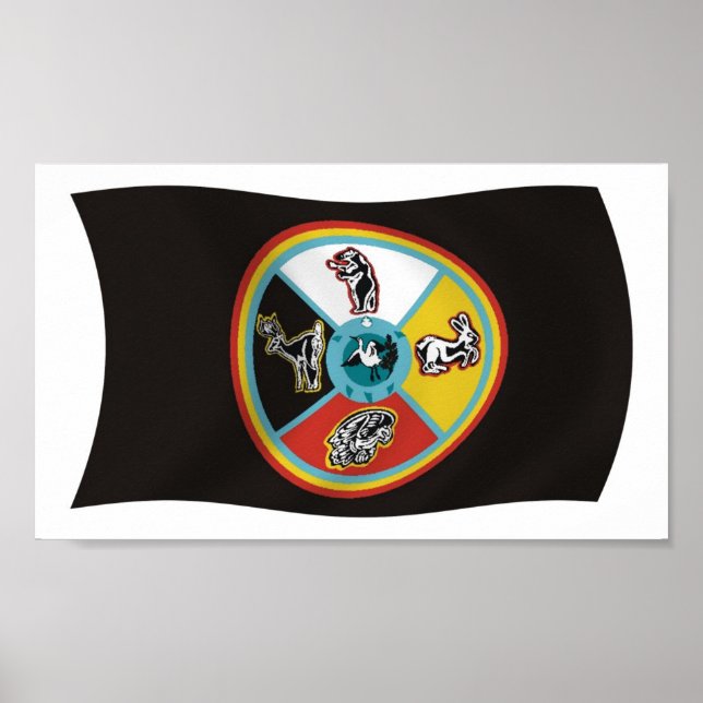 Sault Ste. Marie Tribe Flag Poster Print (Front)