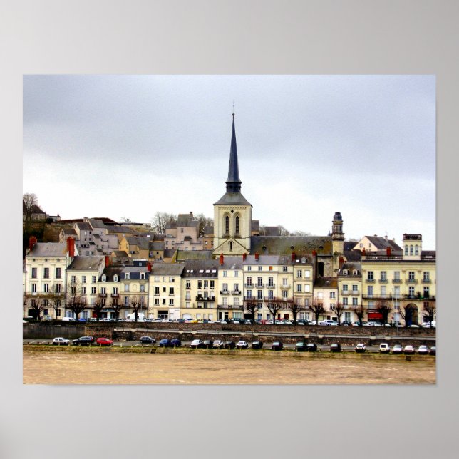 Saumur River Bank Scene Poster (Front)
