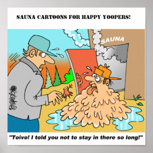 Sauna Cartoon Posters Featuring Toivo & Eino