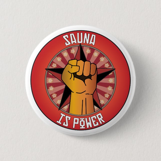 Sauna Is Power 6 Cm Round Badge (Front)