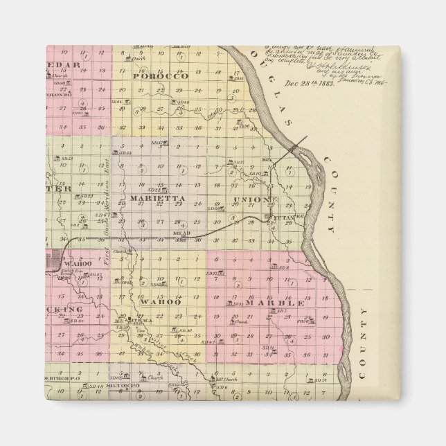 Saunders County, Nebraska Magnet (Front)