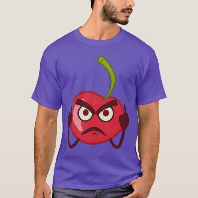 Saure Cherry Shows Middle Finger friends T-Shirt (Front)