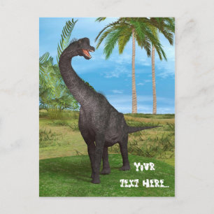 Sauropod Dinosaur in a Tropical Prehistoric Landsc Postcard