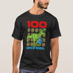 Saurus Rex 100 Days Of School 100 Days Smarter Kid T-Shirt
