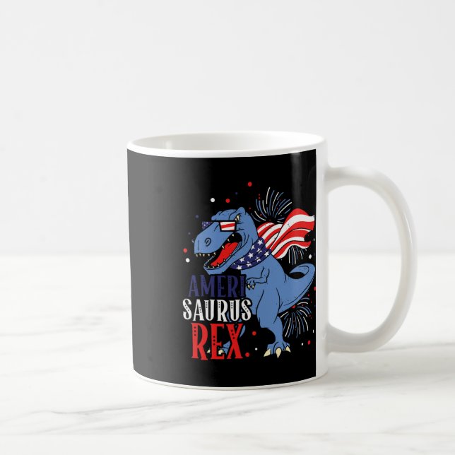 Saurus Rex 4th Of July Dinosaur Independence Day  Coffee Mug (Right)