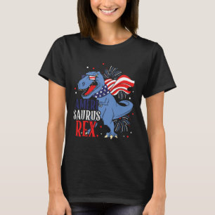 Saurus Rex 4th Of July Dinosaur Independence Day T-Shirt
