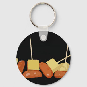 Sausage and Cheese Key Ring