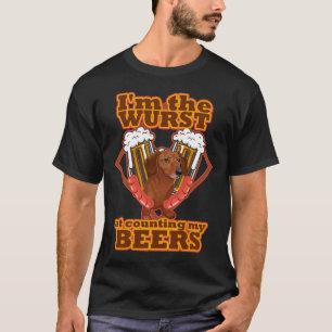 Sausage At Counting Beers Dachshund Dachshund Gri T-Shirt